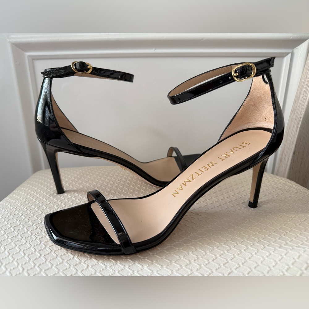 Stuart Weitzman Nudist Curve 75 Patent Leather Heels Size 8